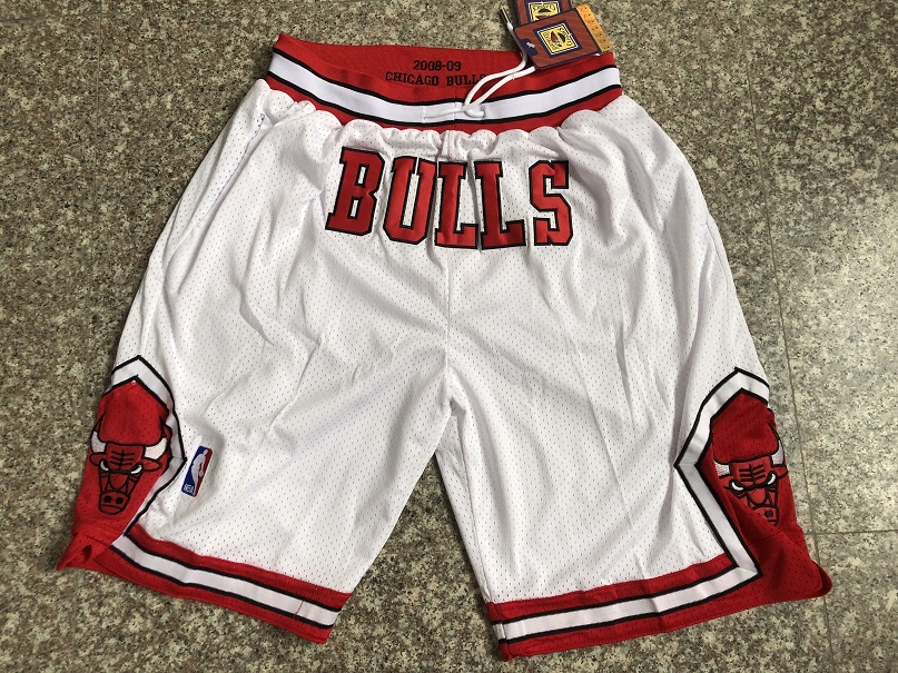 2020 Men NBA Chicago Bulls white shorts style 4->chicago bulls->NBA Jersey